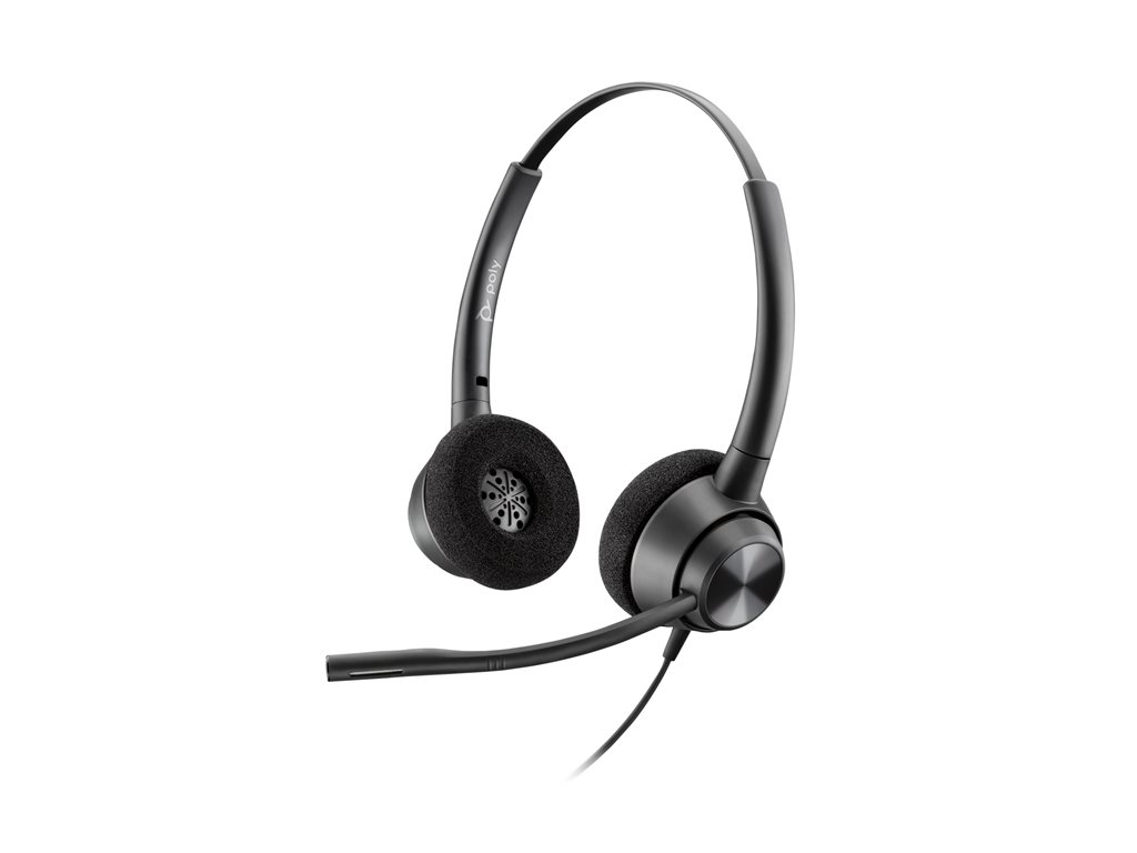 Poly EncorePro 320 - EncorePro 300 series - Headset - On-Ear - kabelgebunden - Quick Disconnect - Schwarz - TAA-konform - Zertifiziert für Skype für Unternehmen - Replaces Poly SKU 214573-01